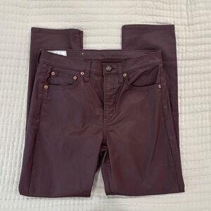 GAP Vintage Slim Mid Rise Pants in Deep Maroon